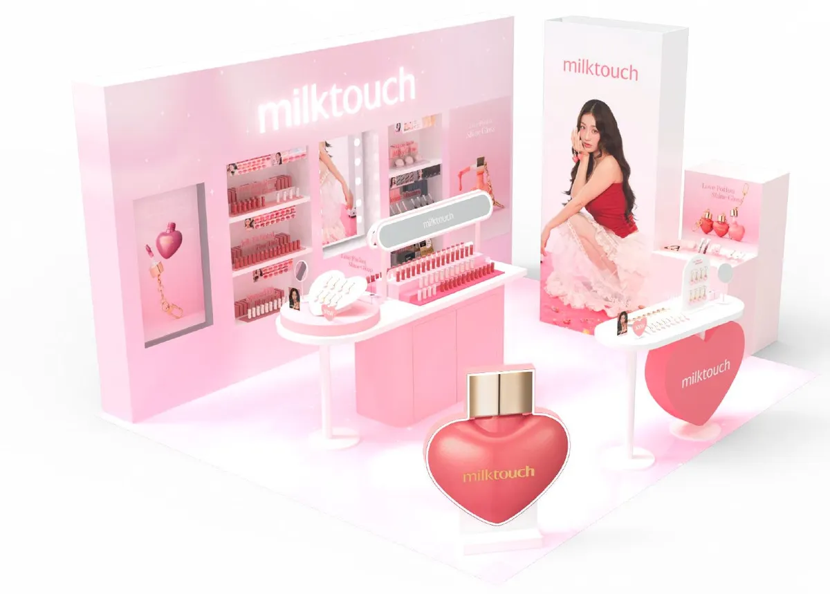 ピンクで彩られたmilktouchのポップアップ会場イメージ