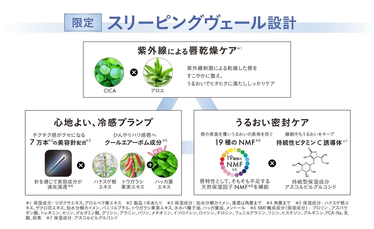 美容成分と冷感成分の解説図