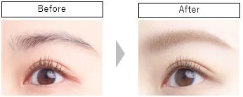 眉マスカラの使用前後比較画像