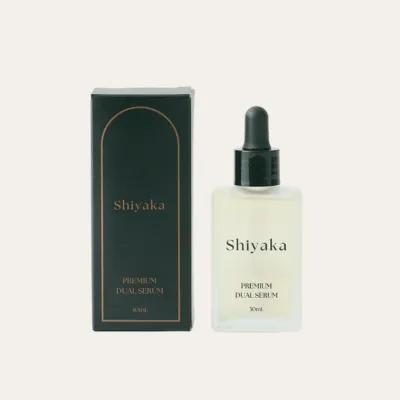 PREMIUM DUAL SERUM 美容液のボトル