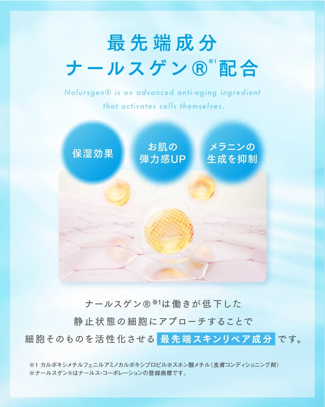 ナールスゲン®の成分特徴を説明する図解