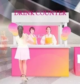 イベント会場に設置されるドリンクカウンターの様子