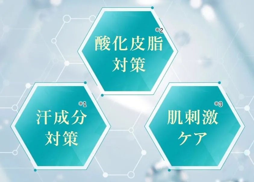 酸化皮脂・汗・肌刺激をケアする3つのポイント