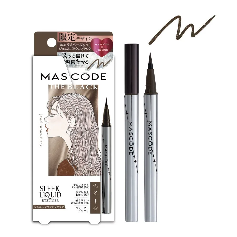 ジュエルブラウンブラックのパッケージと本体。ロングヘアの女性のイラスト