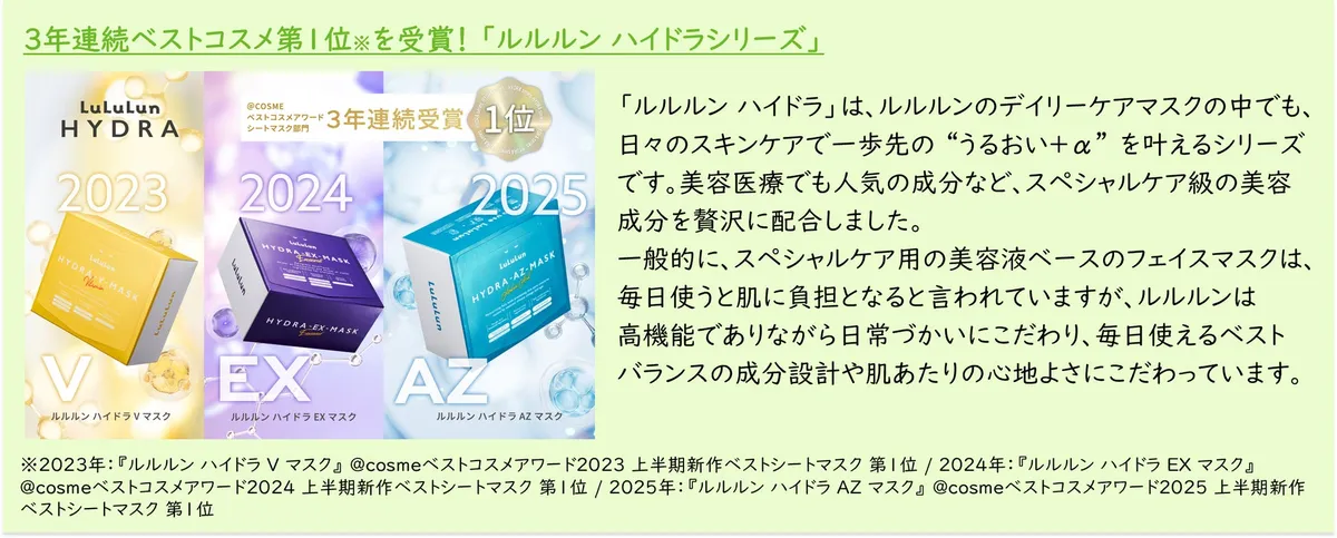 3年連続ベスコス受賞のルルルン ハイドラシリーズ。V、EX、AZに続く最新作が登場