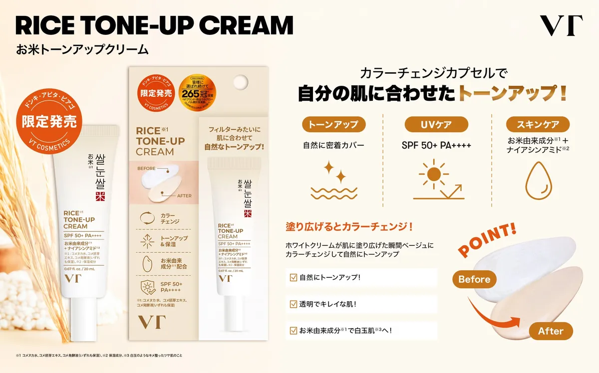 肌に合わせてベージュに変化するフェイス用クリーム
