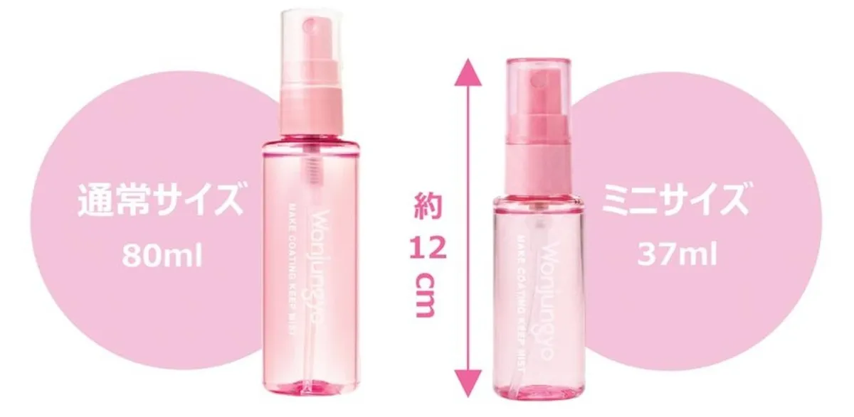 通常サイズとミニサイズのサイズ比較画像。ミニサイズは約12cmとコンパクト