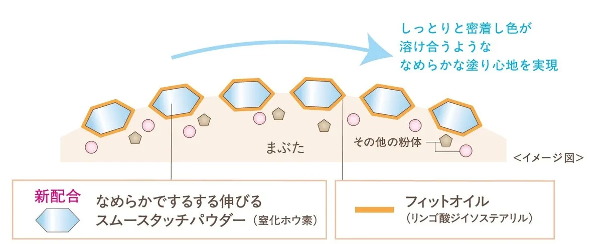 しっとり密着する粉質のメカニズム