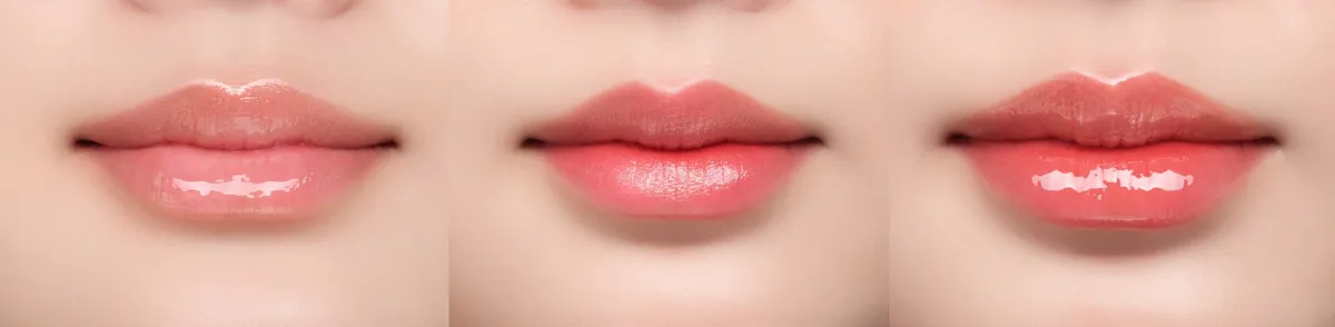 UVシールド リップセラムを使用した唇のビフォーアフター