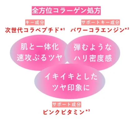 全方位コラーゲン処方の3つのキー成分解説図