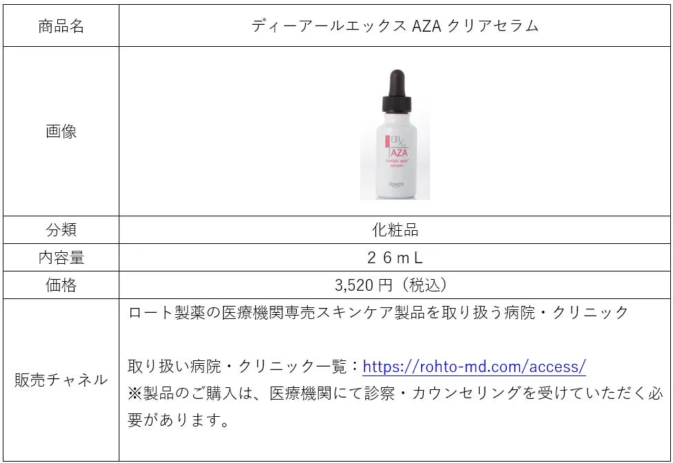 DRX AZAクリアセラムの商品情報と販売チャネルの案内
