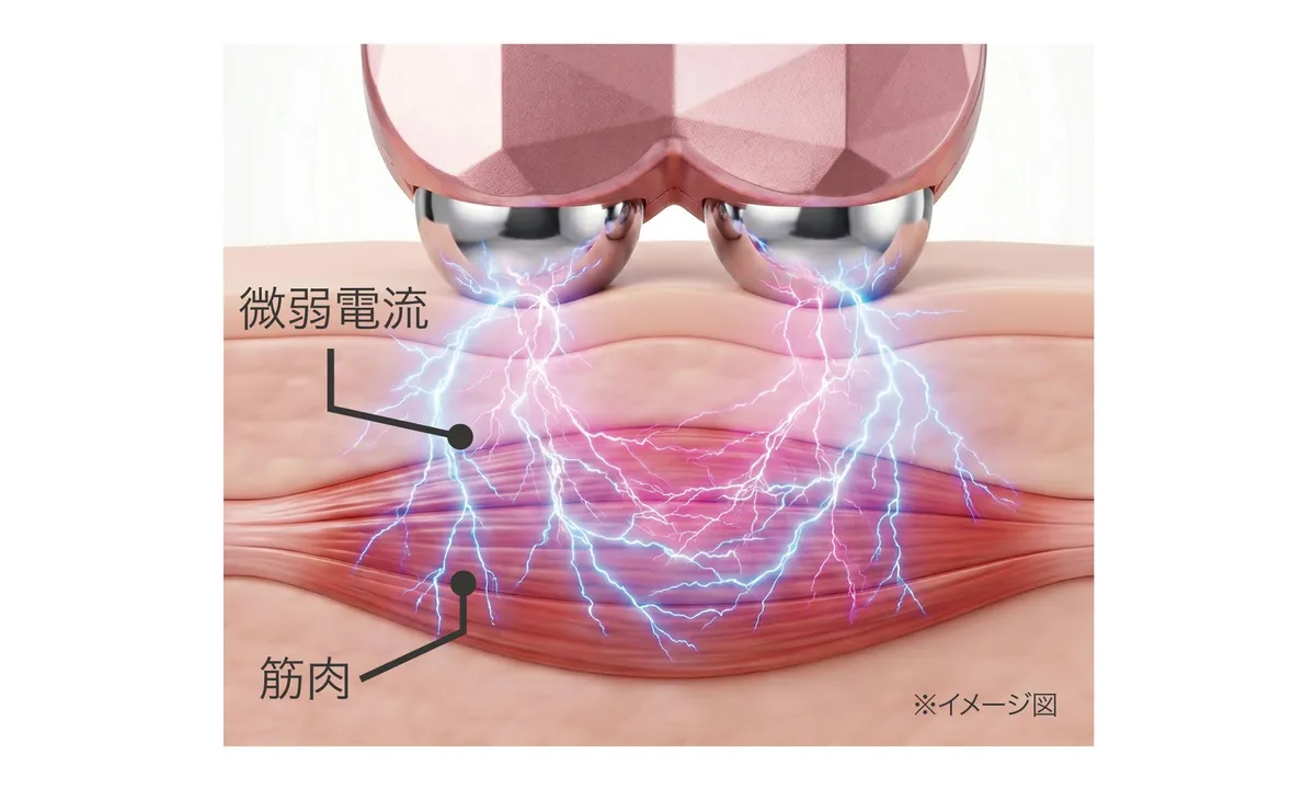 微弱電流が筋肉へ直接アプローチする仕組みのイメージ図