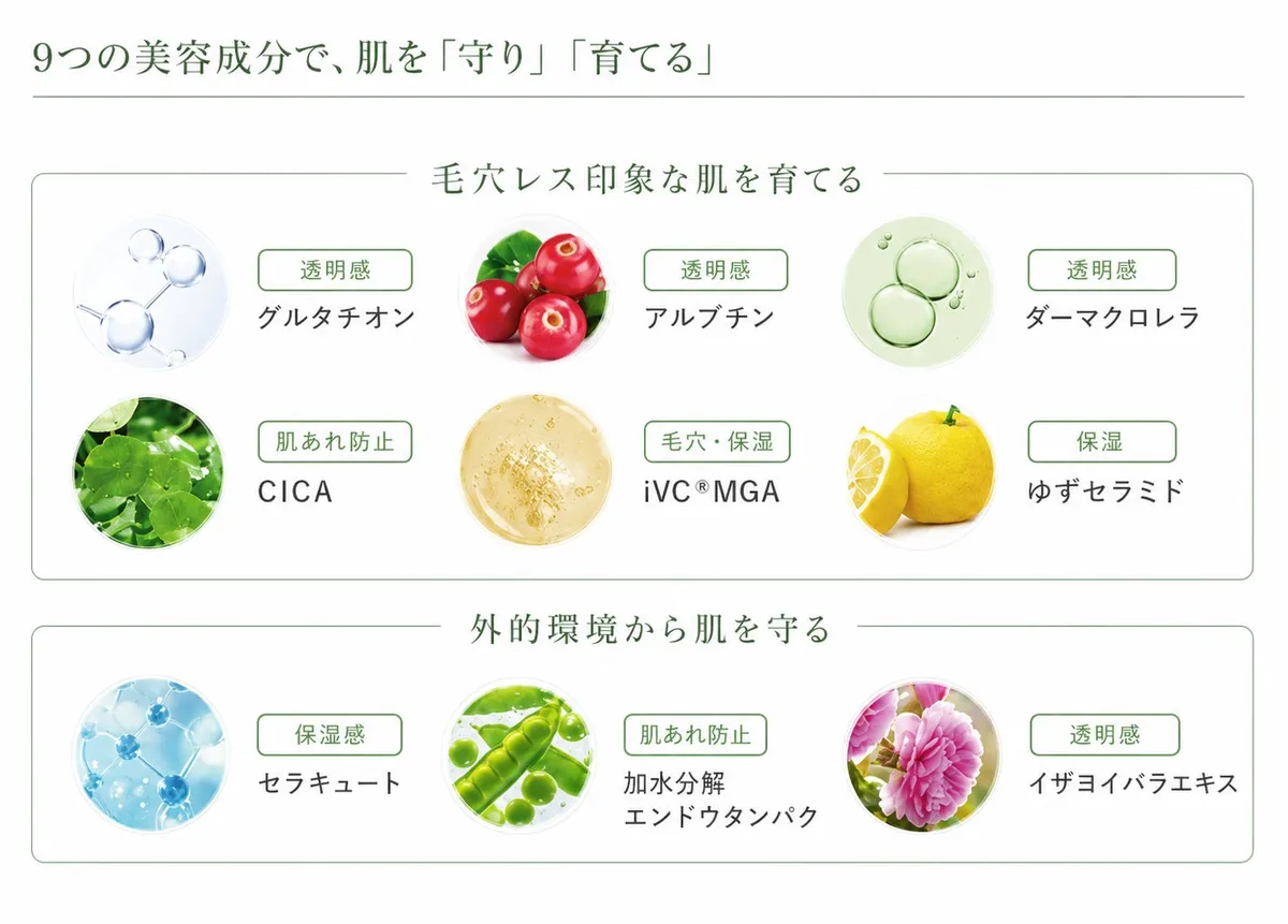 肌を育てる9つの美容成分