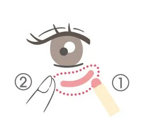 目元への2ステップ塗り方のイラスト解説