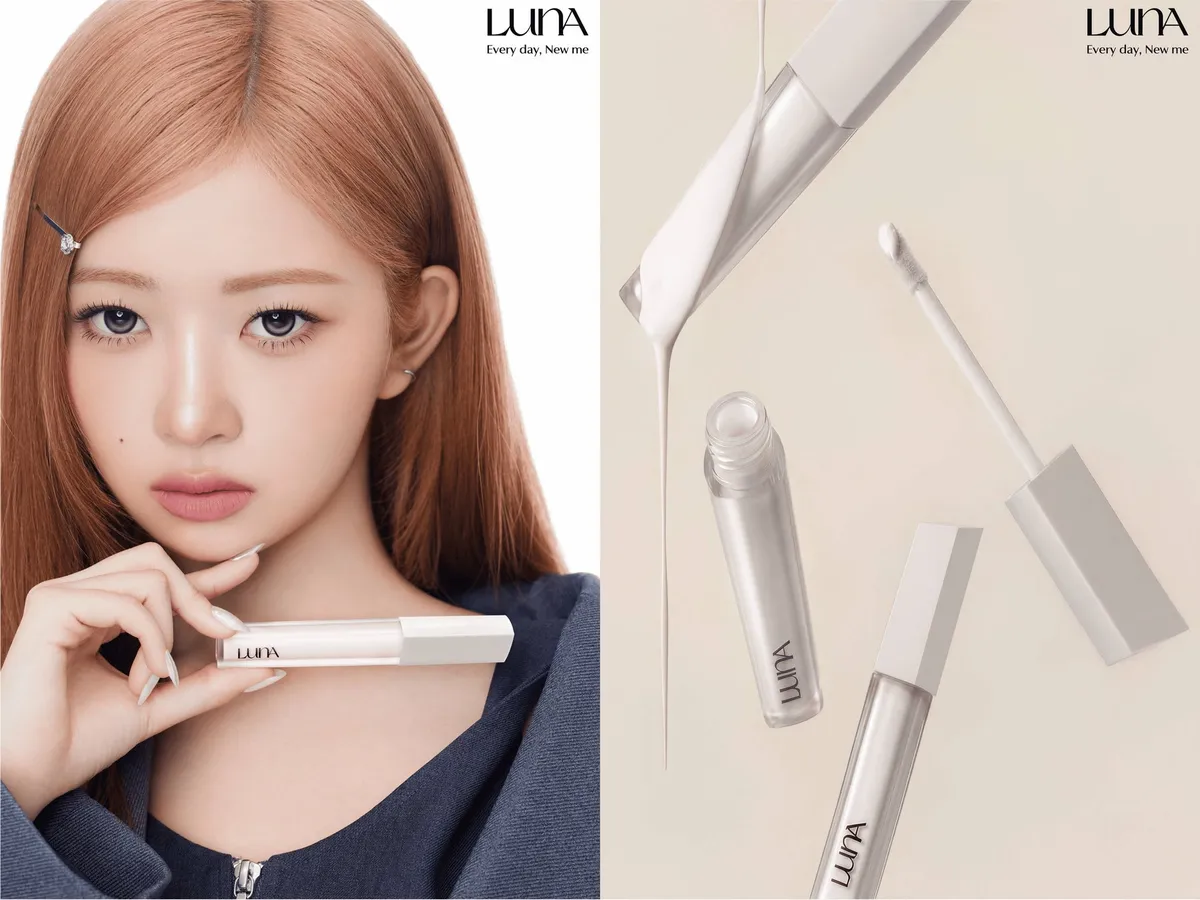 LUNAホワイトコンシーラーを持つモデルと製品イメージ
