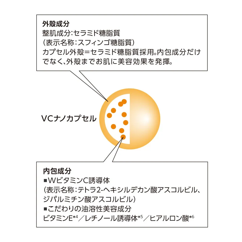 VCナノカプセルの構造を説明した図解画像