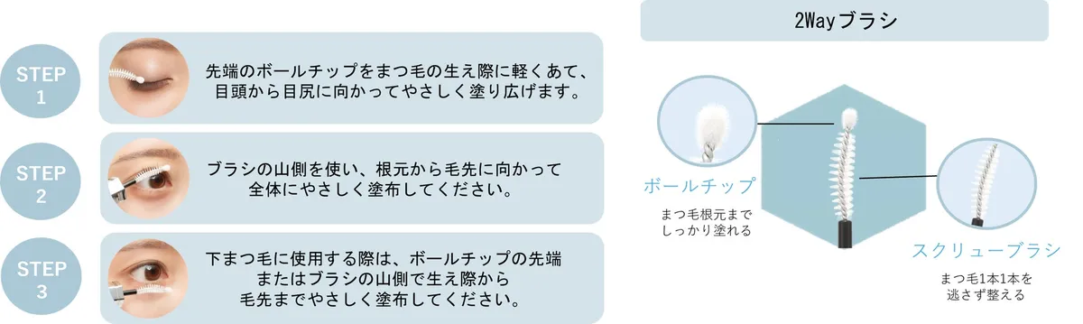 ボールチップ付きブラシの使用ステップ解説