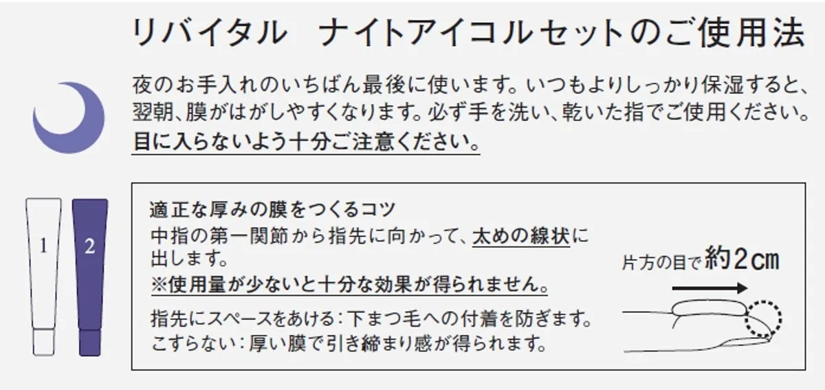 指先に出す適量の目安を示したイラスト
